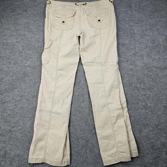 Vintage LEI Cargo Pants Womens 11 Khaki Utility Low Rise Y2K Grommet Straight - Picture 8 of 8